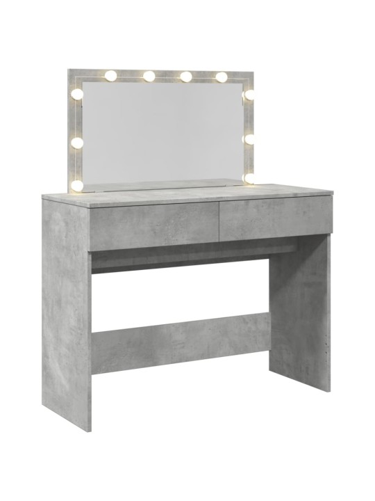Vidaxl peilipöytä led-valoilla betoninharmaa 100x40x120 cm