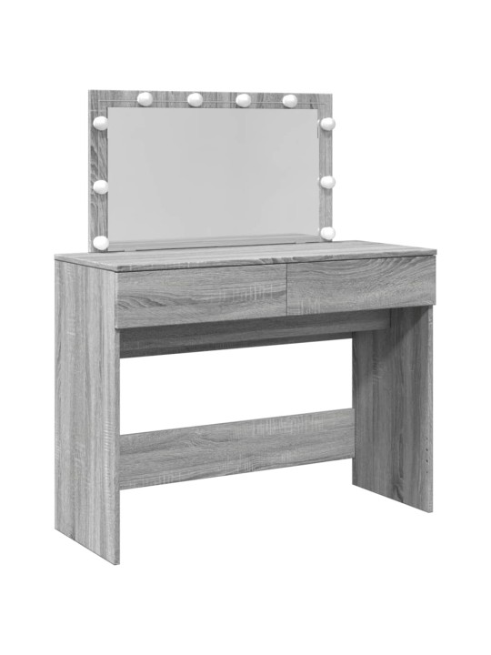Vidaxl peilipöytä led-valoilla harmaa sonoma 100x40x120 cm