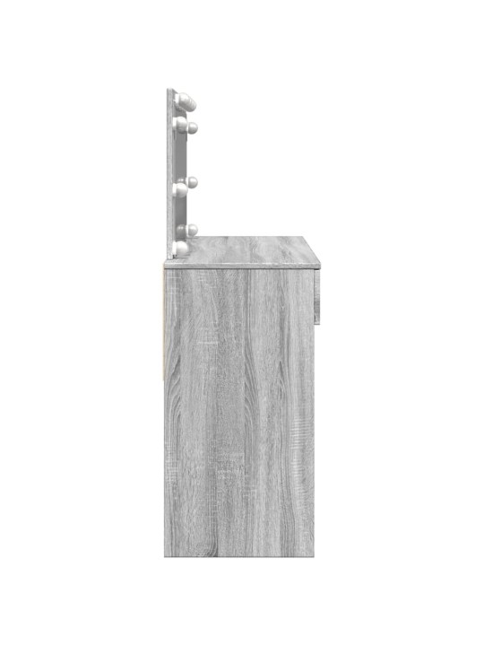 Vidaxl peilipöytä led-valoilla harmaa sonoma 100x40x120 cm