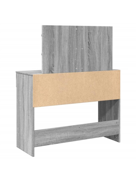 Vidaxl peilipöytä led-valoilla harmaa sonoma 100x40x120 cm