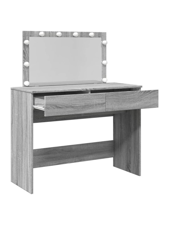 Vidaxl peilipöytä led-valoilla harmaa sonoma 100x40x120 cm