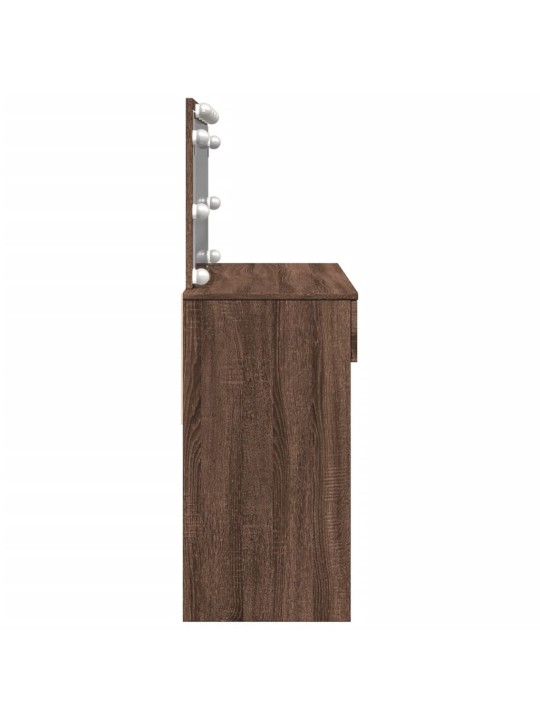 Vidaxl peilipöytä led-valoilla ruskea tammi 100x40x120 cm