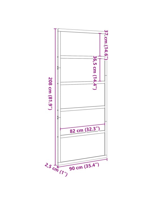 Lato-ovi vahanruskea 90x208 cm täysi mänty