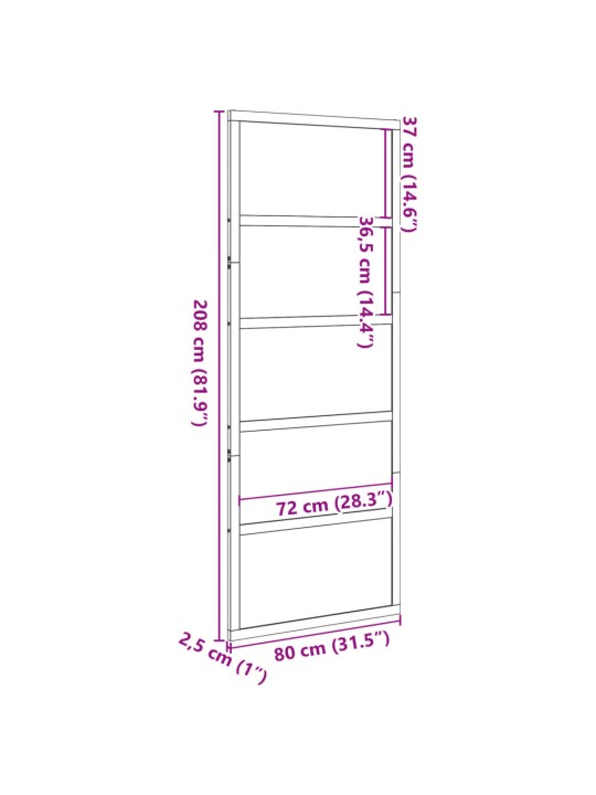 Lato-ovi vahanruskea 80x208 cm täysi mänty