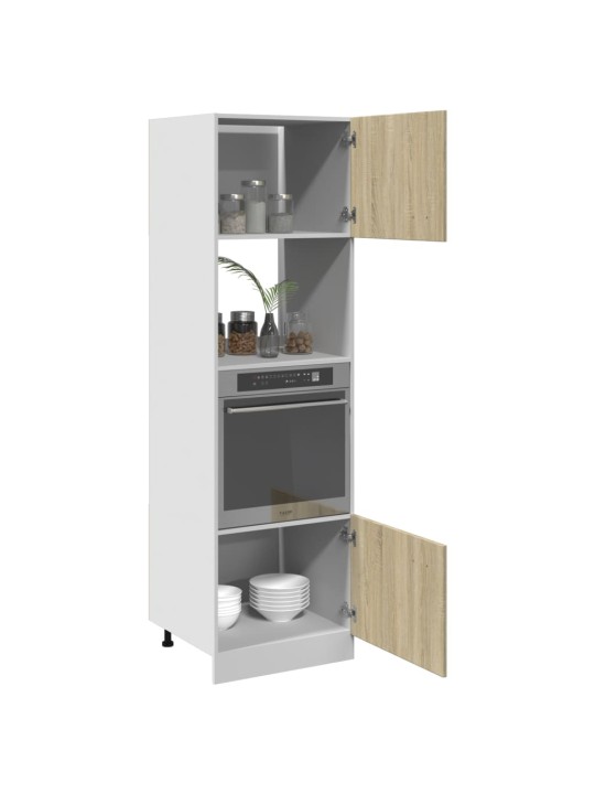 Mikroaaltouunin kaappi Sonoma-tammi 60x57x207 cm lastulevy