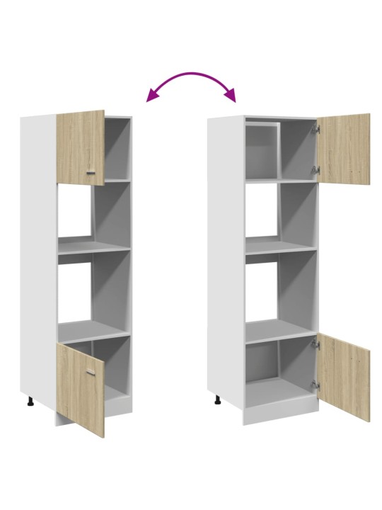 Mikroaaltouunin kaappi Sonoma-tammi 60x57x207 cm lastulevy