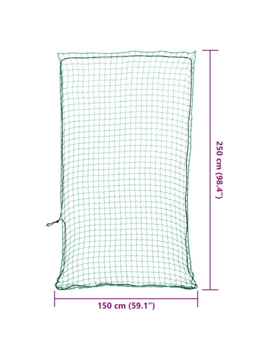 Peräkärryn verkko joustavalla köydellä vihreä 2,5x1,5 m PP