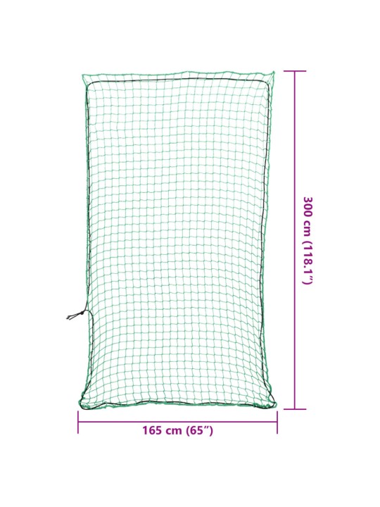 Peräkärryn verkko joustavalla köydellä vihreä 3x1,65 m PP