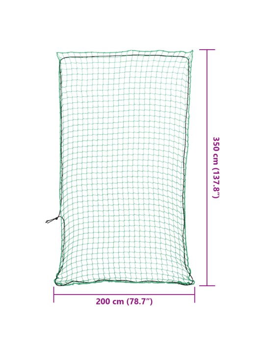 Peräkärryn verkko joustavalla köydellä vihreä 3,5x2 m PP