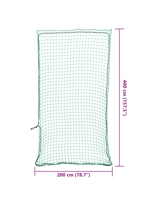 Peräkärryn verkko joustavalla köydellä vihreä 4x2 m PP