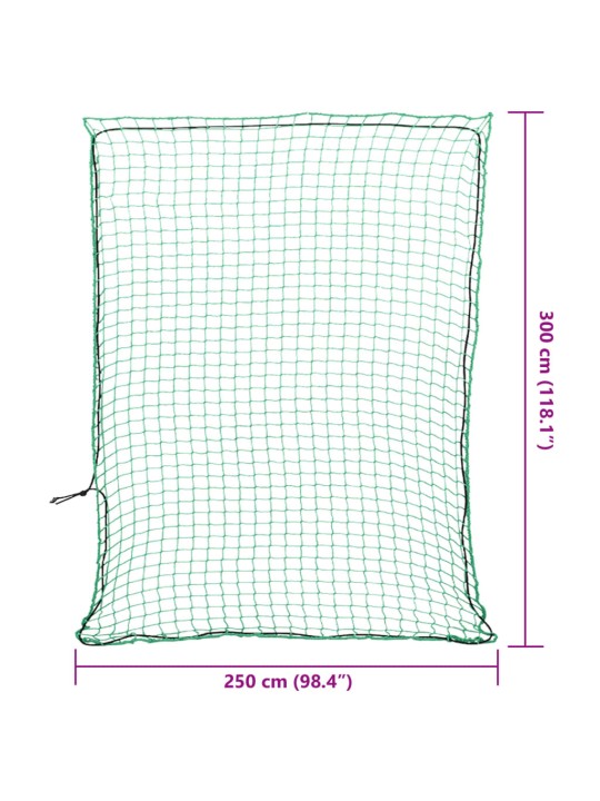 Peräkärryn verkko joustavalla köydellä vihreä 3x2,5 m PP