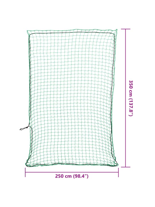 Peräkärryn verkko joustavalla köydellä vihreä 3,5x2,5 m PP