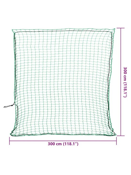Peräkärryn verkko joustavalla köydellä vihreä 3x3 m PP