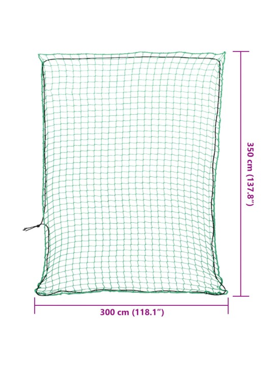 Peräkärryn verkko joustavalla köydellä vihreä 3,5x3 m PP