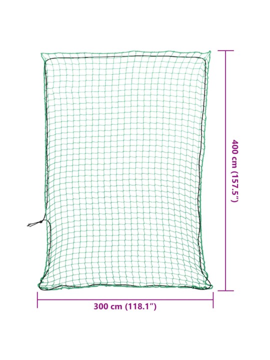 Peräkärryn verkko joustavalla köydellä vihreä 4x3 m PP