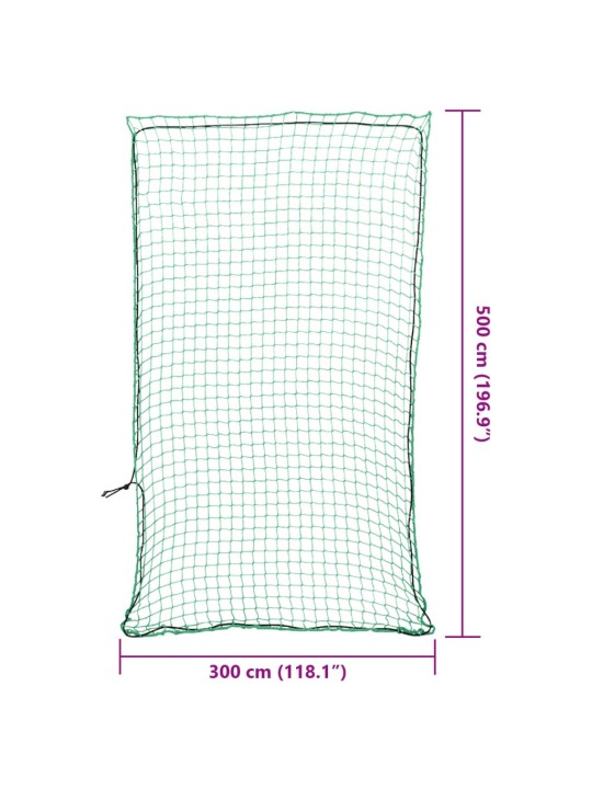 Peräkärryn verkko joustavalla köydellä vihreä 5x3 m PP