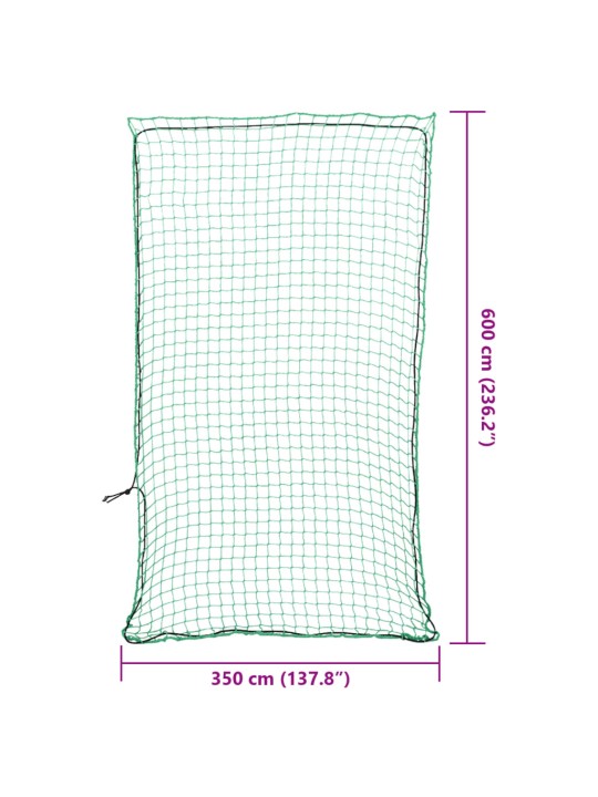 Peräkärryn verkko joustavalla köydellä vihreä 6x3,5 m PP