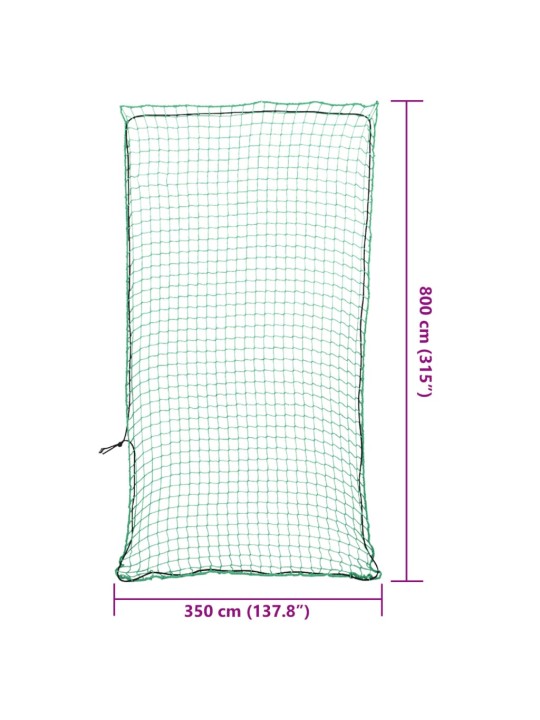 Peräkärryn verkko joustavalla köydellä vihreä 8x3,5 m PP