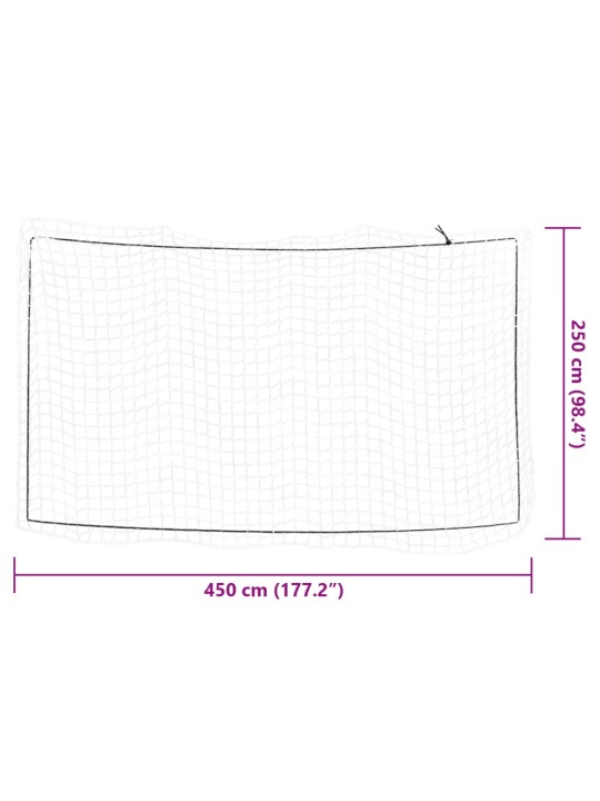 Peräkärryn verkko joustavalla köydellä valkoinen 4,5x2,5 m PP