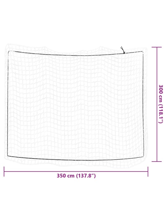 Peräkärryn verkko joustavalla köydellä valkoinen 3,5x3 m PP