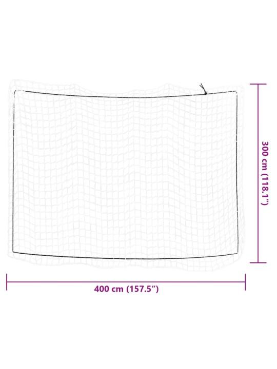 Peräkärryn verkko joustavalla köydellä valkoinen 4x3 m PP