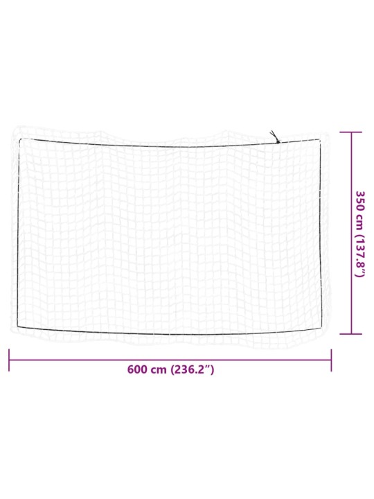 Peräkärryn verkko joustavalla köydellä valkoinen 6x3,5 m PP