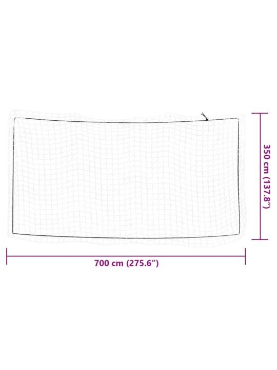 Peräkärryn verkko joustavalla köydellä valkoinen 7x3,5 m PP