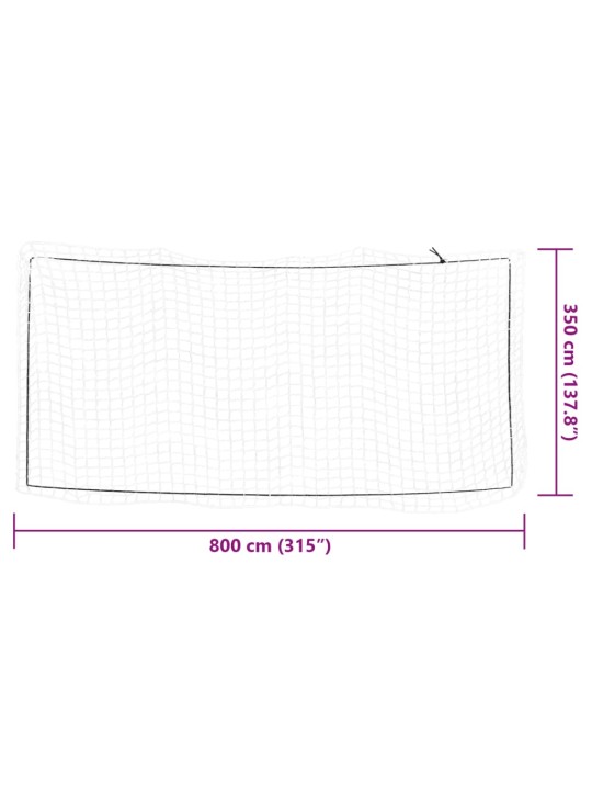 Peräkärryn verkko joustavalla köydellä valkoinen 8x3,5 m PP