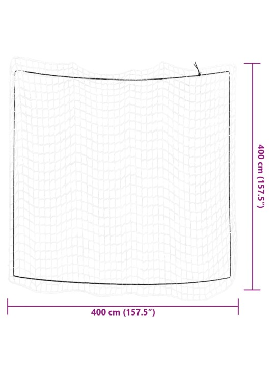 Peräkärryn verkko joustavalla köydellä valkoinen 4x4 m PP