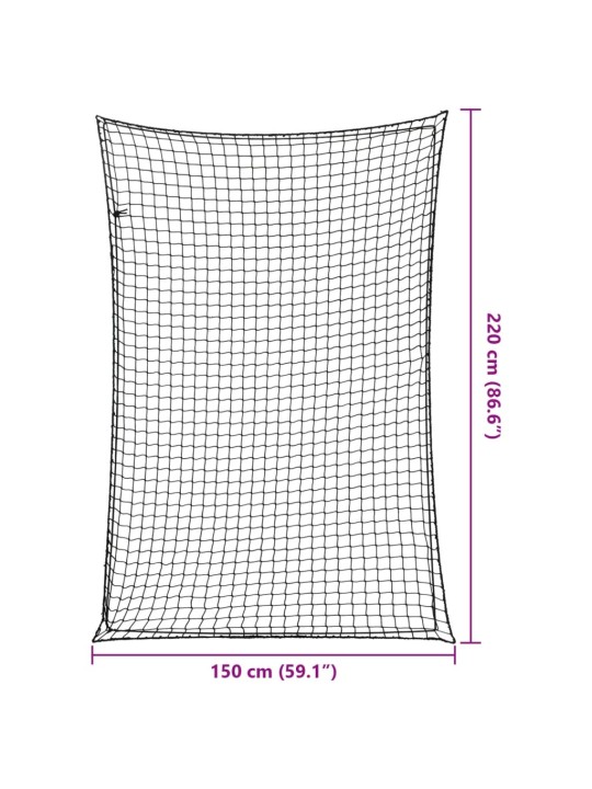 Peräkärryn verkko joustavalla köydellä musta 2,2x1,5 m PP