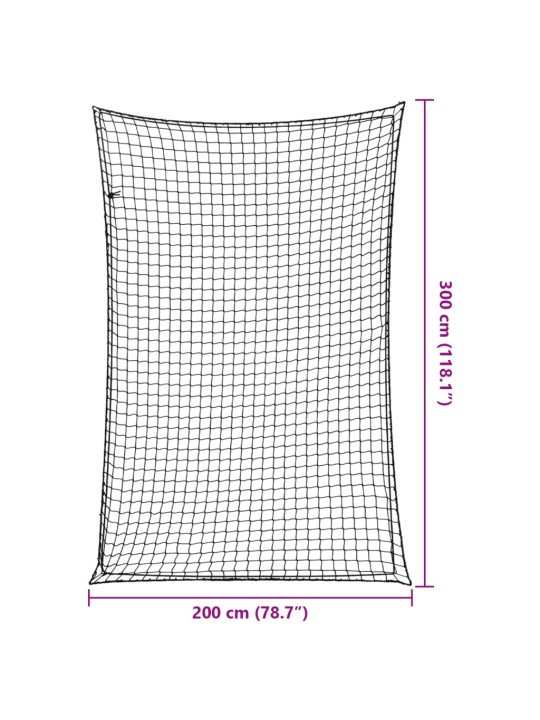 Peräkärryn verkko joustavalla köydellä musta 3x2 m PP