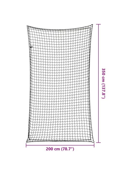 Peräkärryn verkko joustavalla köydellä musta 3,5x2 m PP
