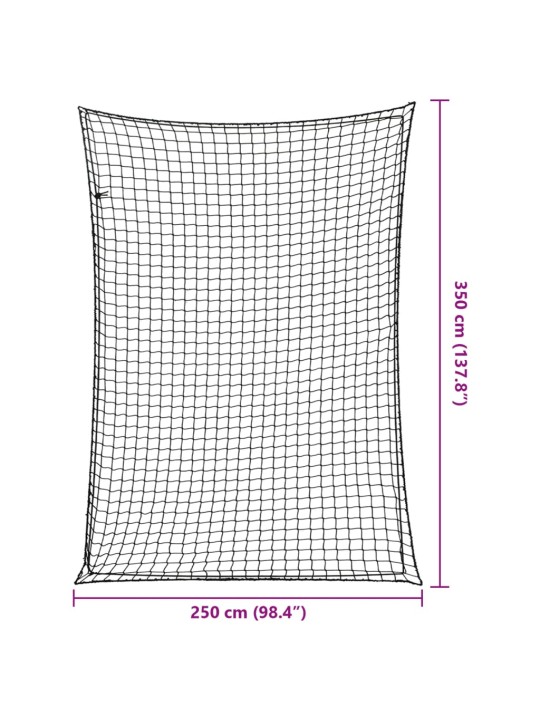 Peräkärryn verkko joustavalla köydellä musta 3,5x2,5 m PP