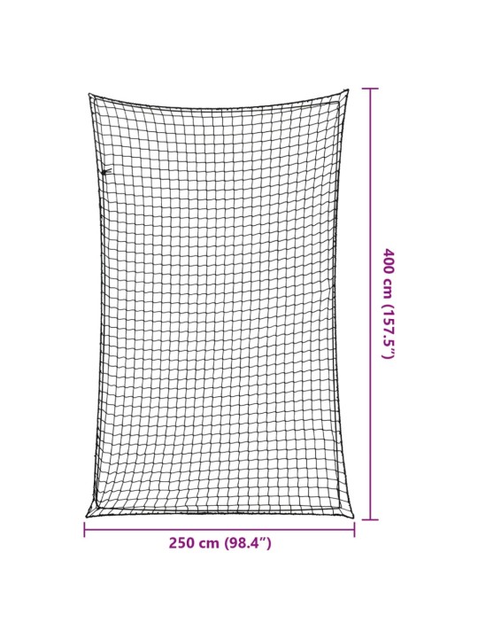 Peräkärryn verkko joustavalla köydellä musta 4x2,5 m PP