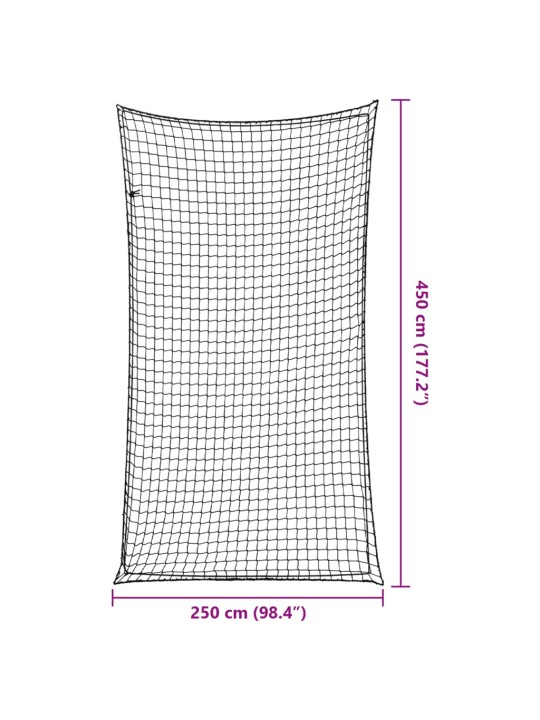 Peräkärryn verkko joustavalla köydellä musta 4,5x2,5 m PP