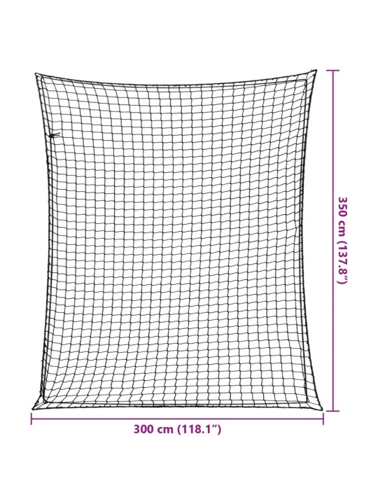 Peräkärryn verkko joustavalla köydellä musta 3,5x3 m PP