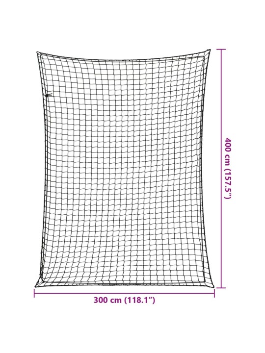 Peräkärryn verkko joustavalla köydellä musta 4x3 m PP
