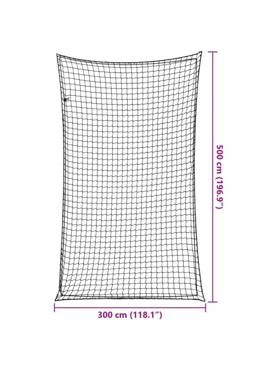 Peräkärryn verkko joustavalla köydellä musta 5x3 m PP