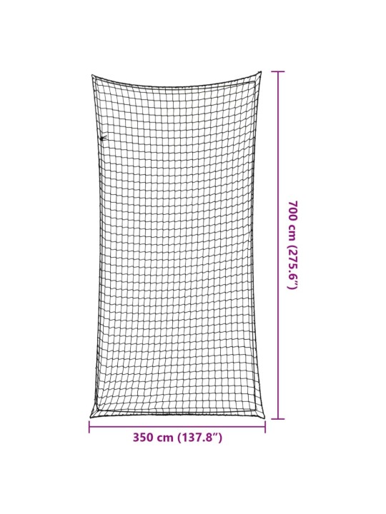 Peräkärryn verkko joustavalla köydellä musta 7x3,5 m PP