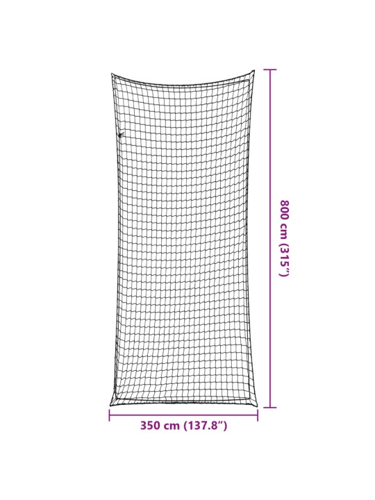 Peräkärryn verkko joustavalla köydellä musta 8x3,5 m PP