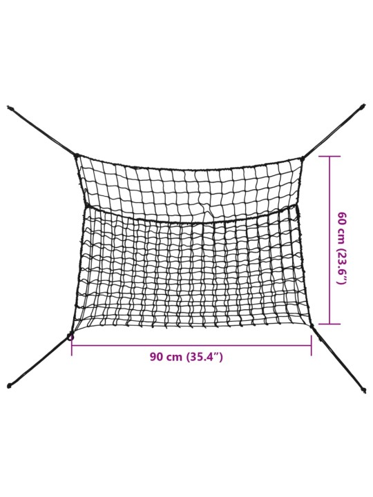 Heinäverkot 2 kpl suorakulmainen musta 90x60 cm PP