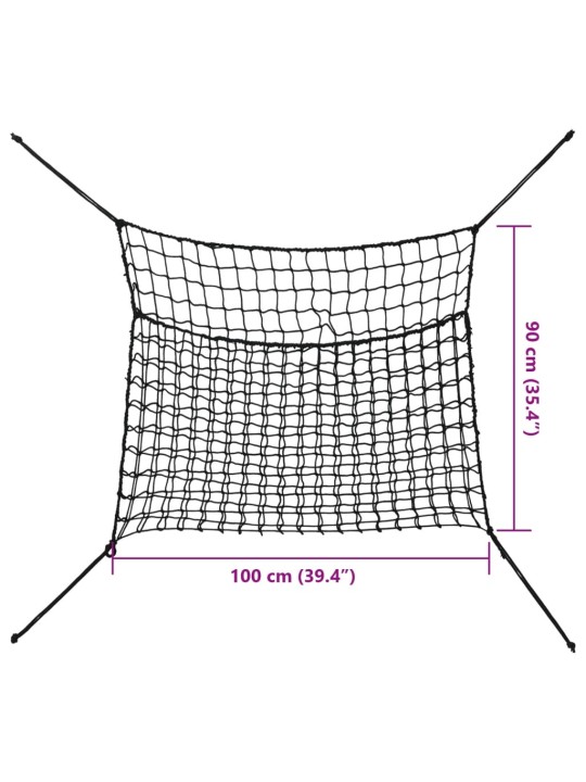 Heinäverkot 2 kpl suorakulmainen musta 100x90 cm PP