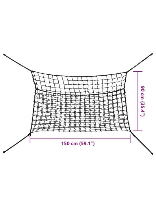 Heinäverkot 2 kpl suorakulmainen musta 150x90 cm PP