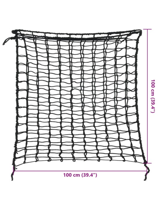 Heinäverkot 2 kpl neliö musta 100x100 cm PP