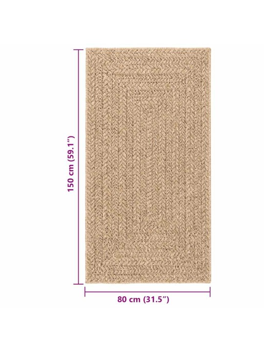 Matto zizur beige 80x150 cm juuttityyli sisä- ja ulkokäyttöön