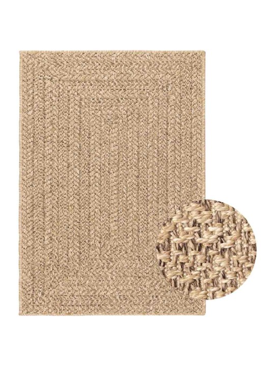Matto zizur beige 120x170 cm juuttityyli sisä- ja ulkokäyttöön