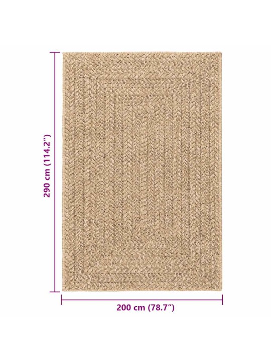Matto zizur beige 140x200 cm juuttityyli sisä- ja ulkokäyttöön