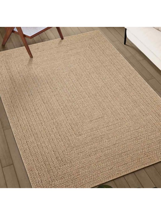 Matto zizur beige 200x290 cm juuttityyli sisä- ja ulkokäyttöön