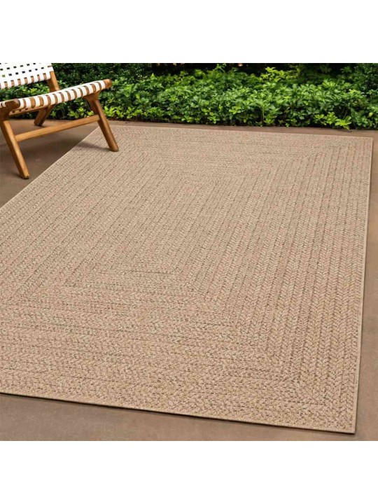 Matto zizur beige 200x290 cm juuttityyli sisä- ja ulkokäyttöön