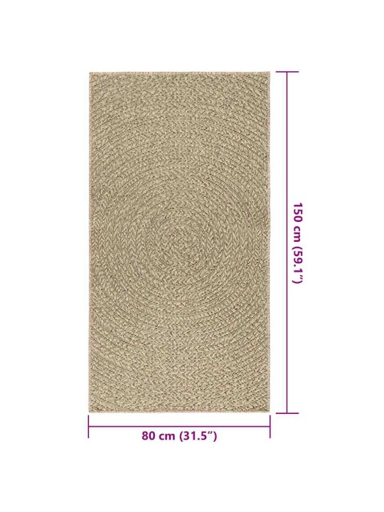 Matto zizur beige 80x150 cm juuttityyli sisä- ja ulkokäyttöön